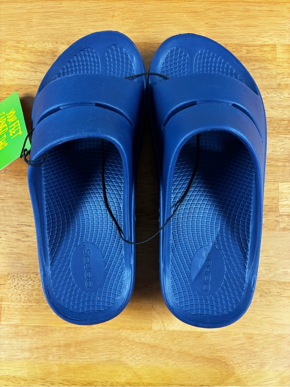 OOFOS Ooahh Navy Blue Slide Sandals Comfort Slip On Women’s 8, Men’s 6 - Picture 2 of 10